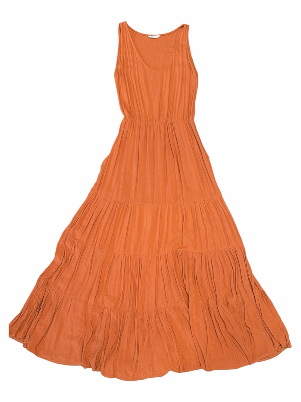 Dolores Reynal Women’s Sleeveless Tiered Maxi Dress - Rusted Orange size XS/S